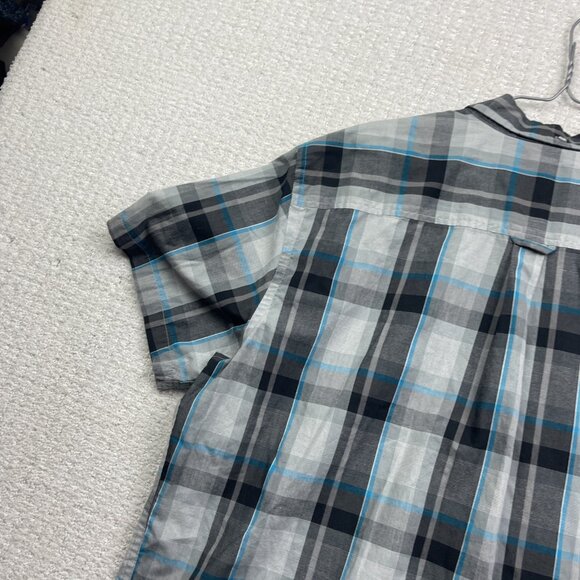 Y2K Hurley Shirt Mens XXL Light Grey / Blue Button Up Skater Surfer Beach Casual - Picture 13 of 15